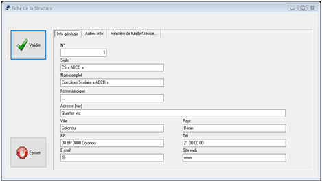 Configurer l'entête