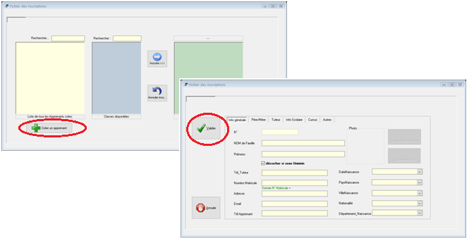 Inscrire un apprenant
