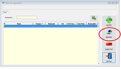 Modifier un apprenant